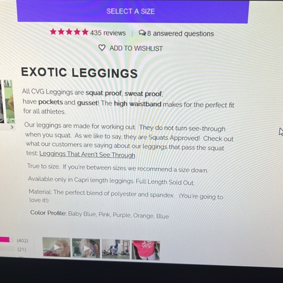 CVG “exotic” print leggings. Sold out online!! - Picture 7 of 7